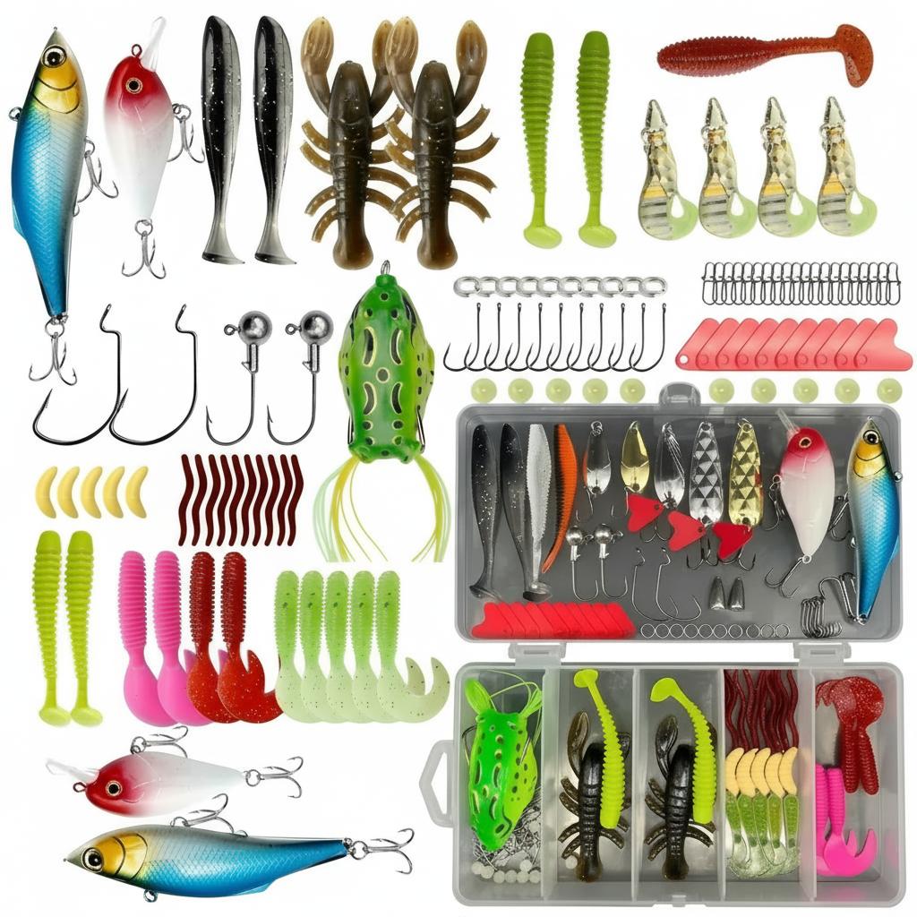 Fishing Lure Box - Kit di 133 Pezzi di Esche