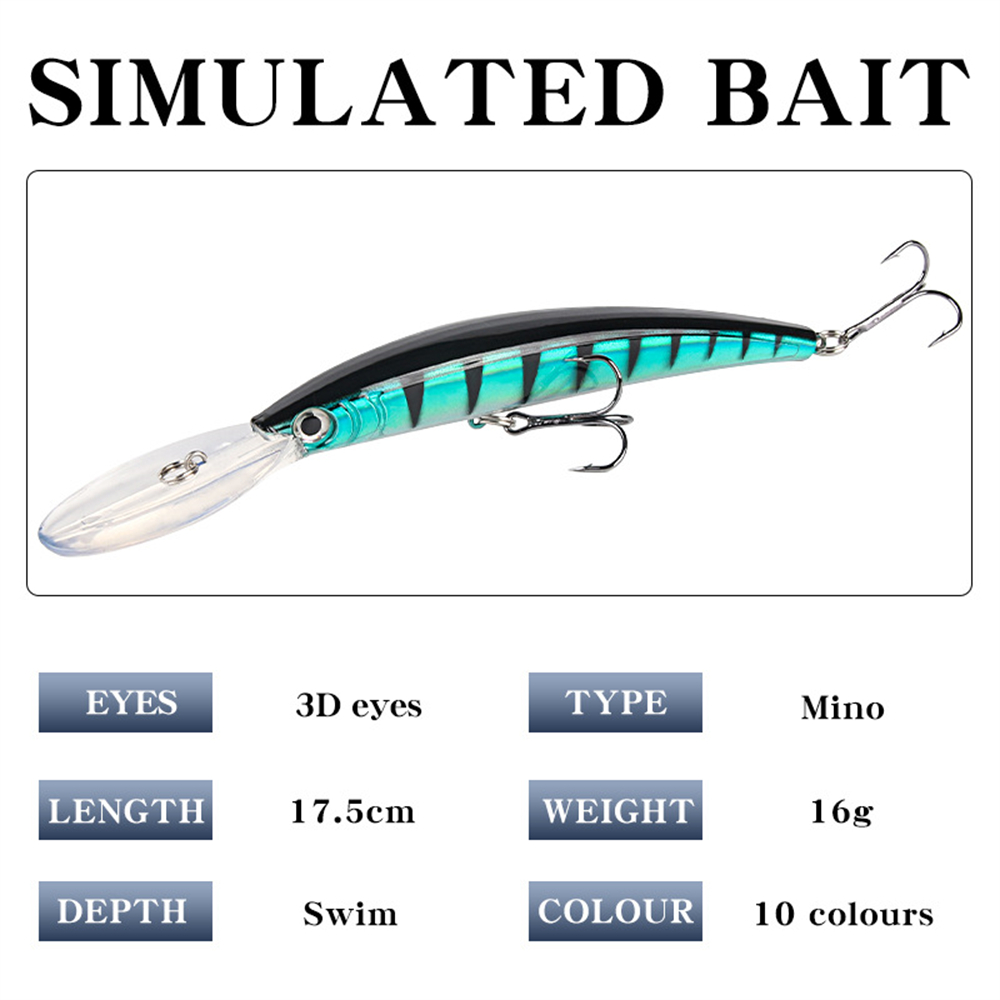 Lingua lunga Minnow Richiamo d - Fishing Lure Jerkbait recensione e prezzo